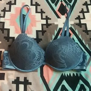 Blue Lacey Bra